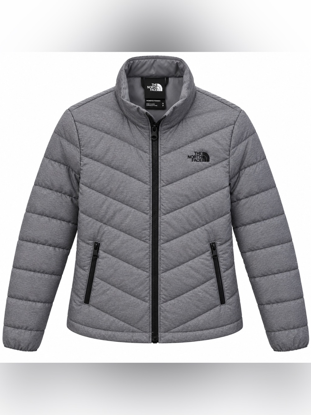 NWOT The North Face Tamburello Heather Grey Quilted Women's Puffer Jacket S/P